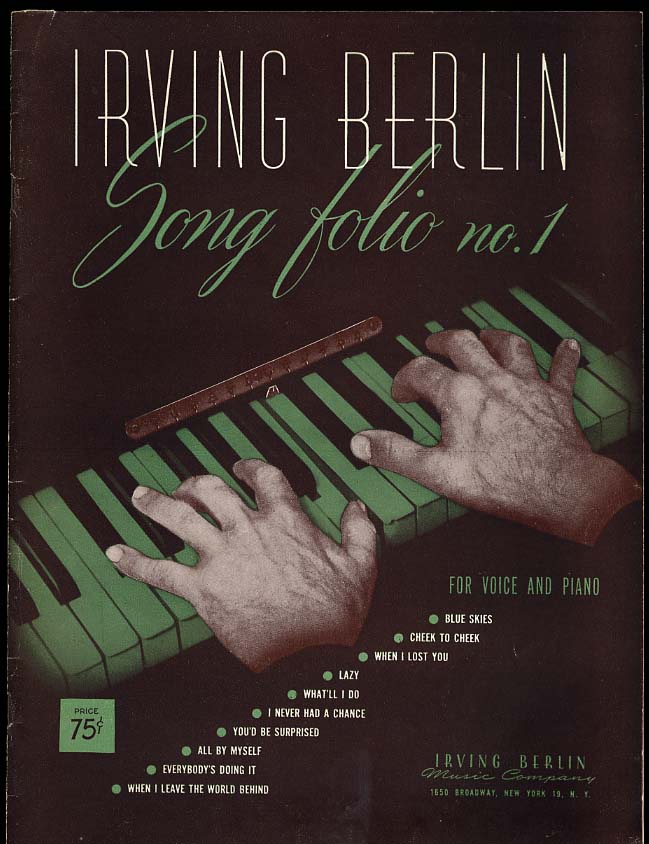Irving Berlin Song Folio No 1 for Voice Piano 1944