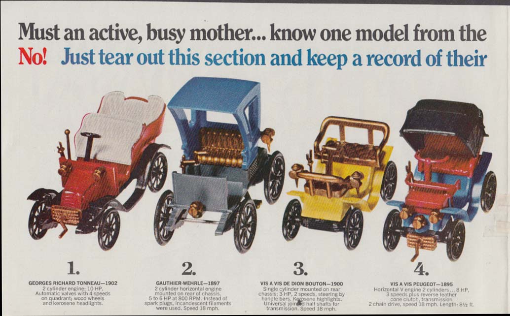 Collect Miniature Antique Cars at CITGO advt insert 1968