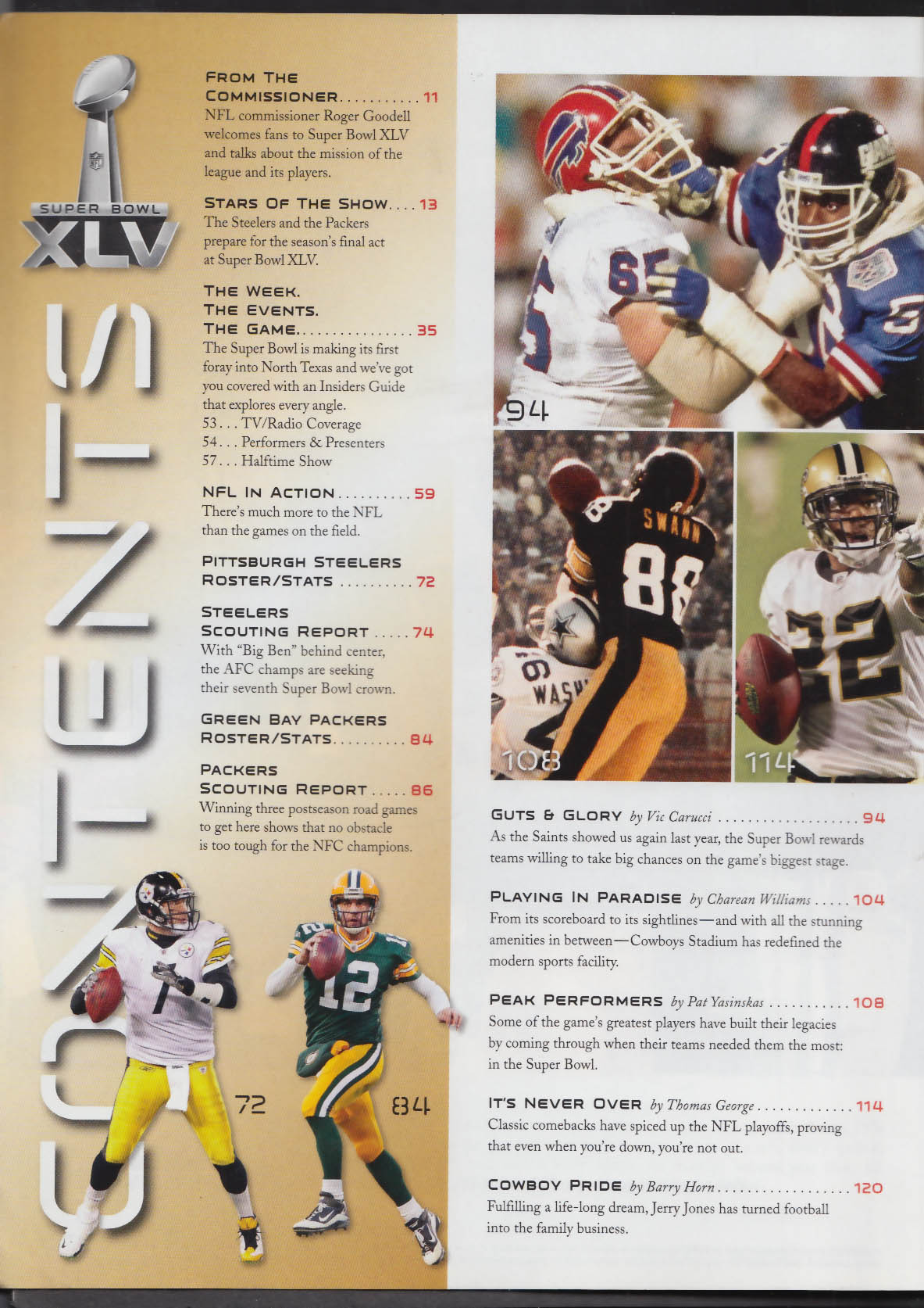 super-bowl-xlv-game-program-pittsburgh-steelers-v-green-bay-packers-2011