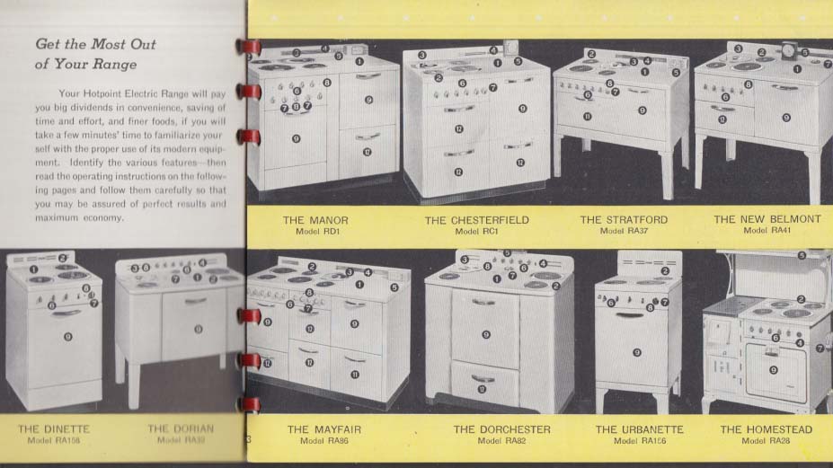 1920s hotpoint electric stove manual