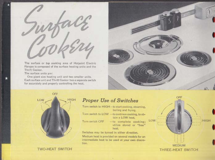 Electric Cookery By Hotpoint Range Instruction And Recipe Book 1940s