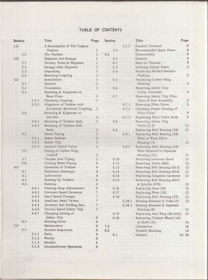 Coppus turbine instruction manual