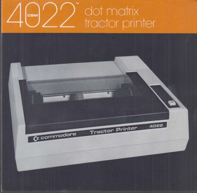 Commodore Model 4022 Dot Matrix Tractor Printer SELL SHEET ca 1980