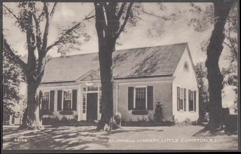 Brownell Library at Little Compton RI postcard 1948