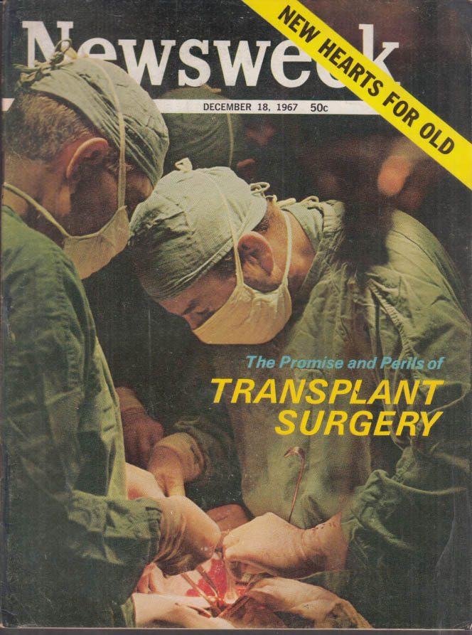 NEWSWEEK 12/18 1967 Heart Transplants; Lynda Bird weds; Nelson Rockefeller