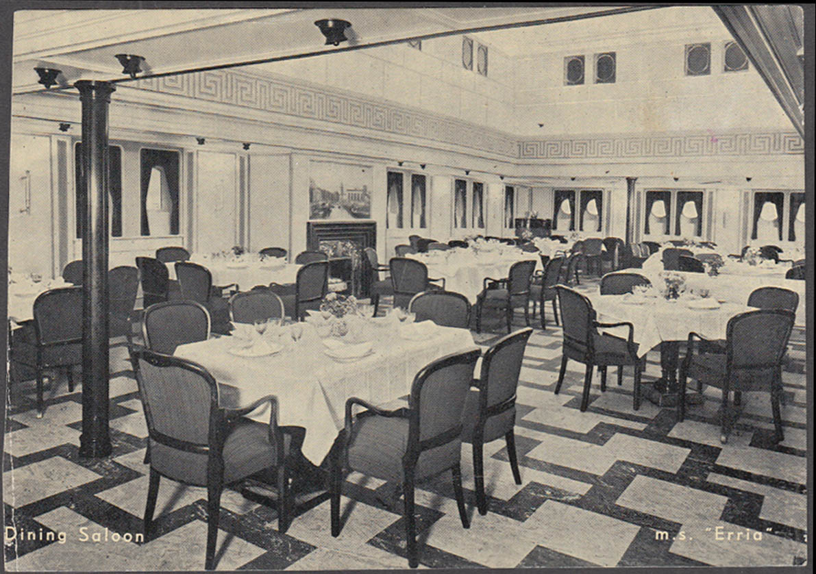 East Asiatic Steamship M S Erria Dining Saloon Photograph 1930s