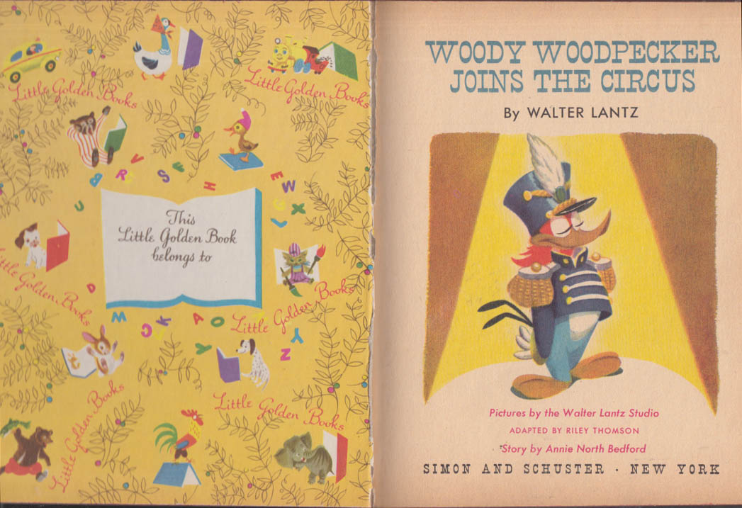 Walter Lantz Woody Woodpecker Little Golden Book 1952 1st Edition