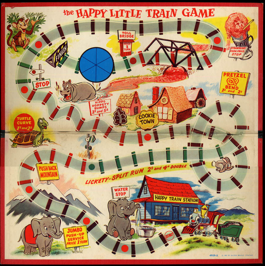 Milton Bradley The Happy Little Train Game Board & Instructions 