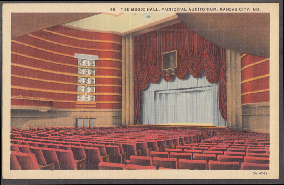 The Music Hall at Municipal Auditorium Kansas City MO postcard ca 1930s