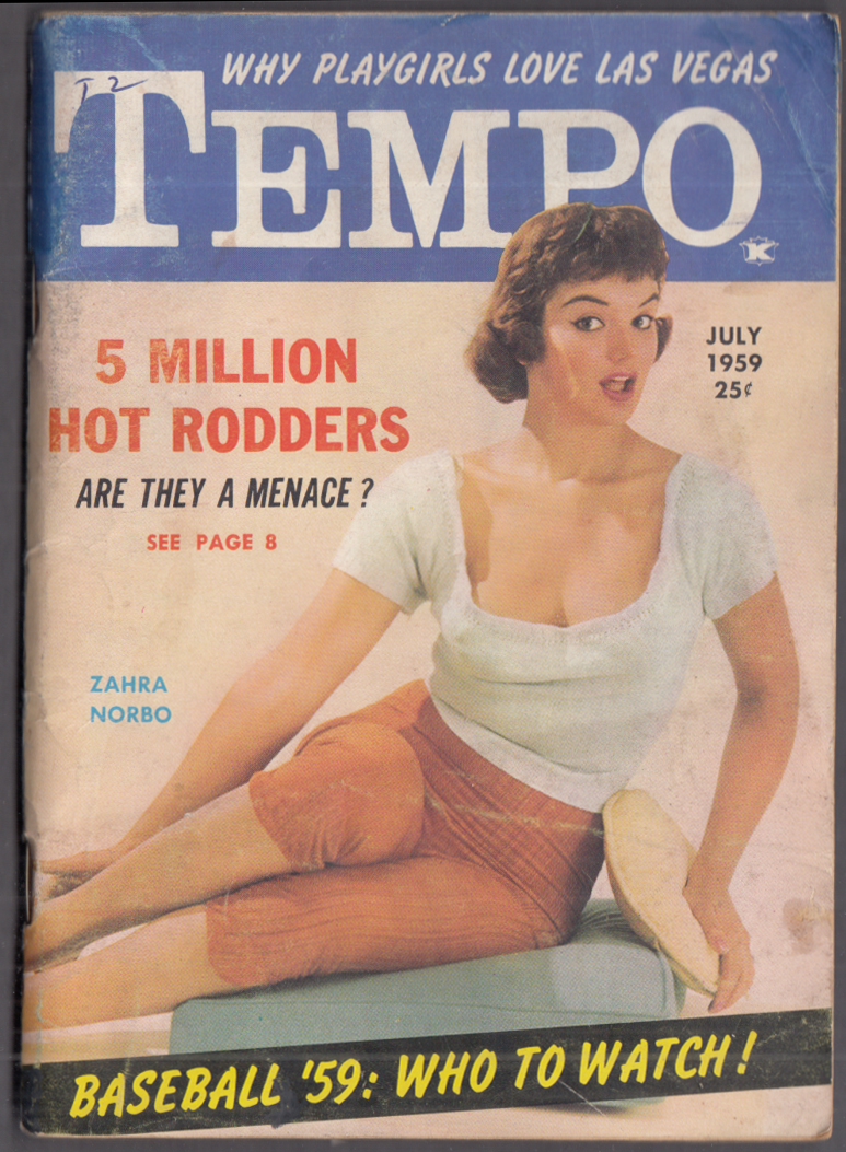 TEMPO 7 1959 Hot Rodders Zahra Norbo Vegas Joan Collins Anita Ekberg  Baseball