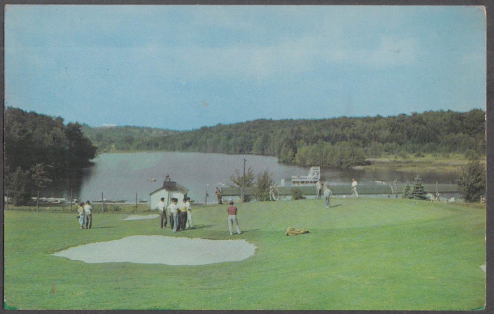 Championship golf course at Grossinger's Resort Grossinger NY postcard 1952