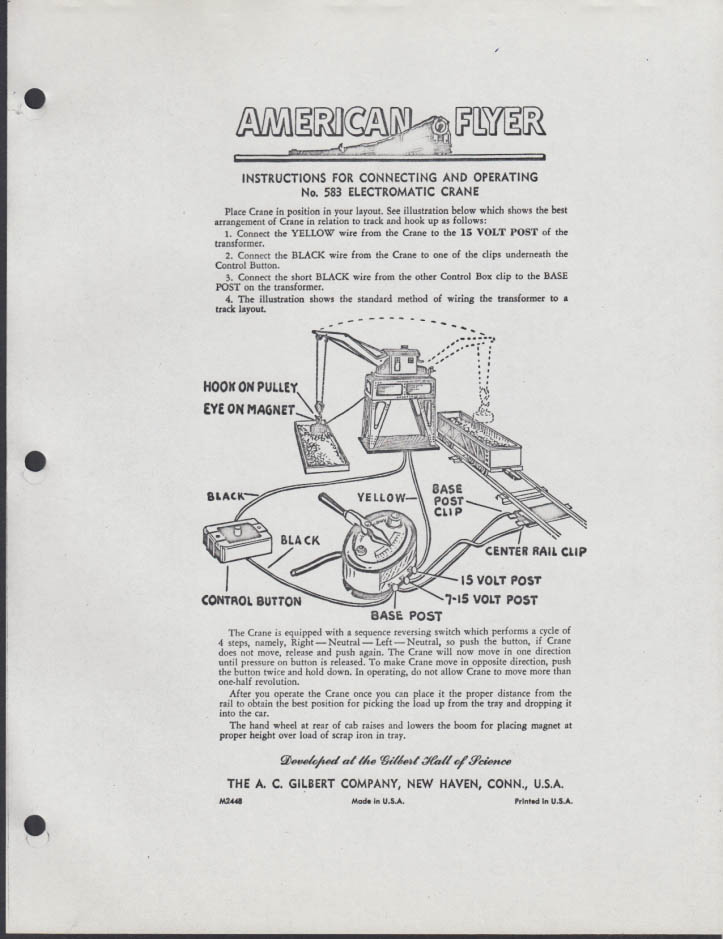 American Flyer Electromagnetic Crane