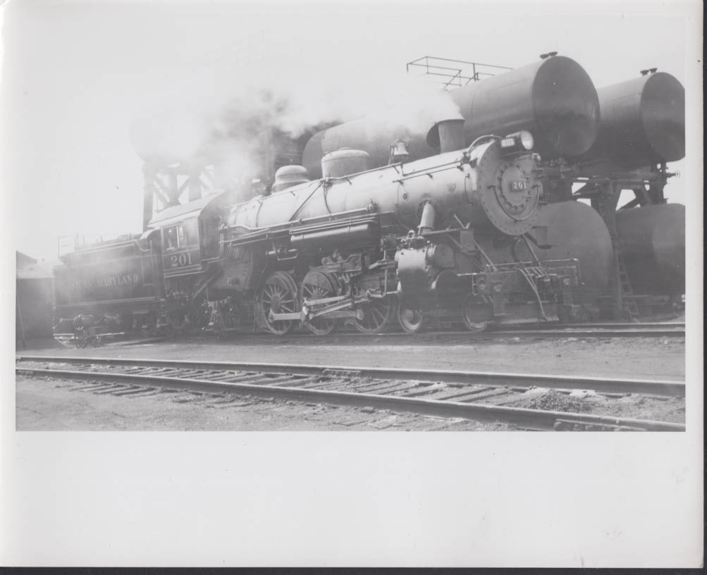 Western Maryland Rr 4 6 2 Steam Locomotive 201 Photo Hagerstown Md 8 1948 8599