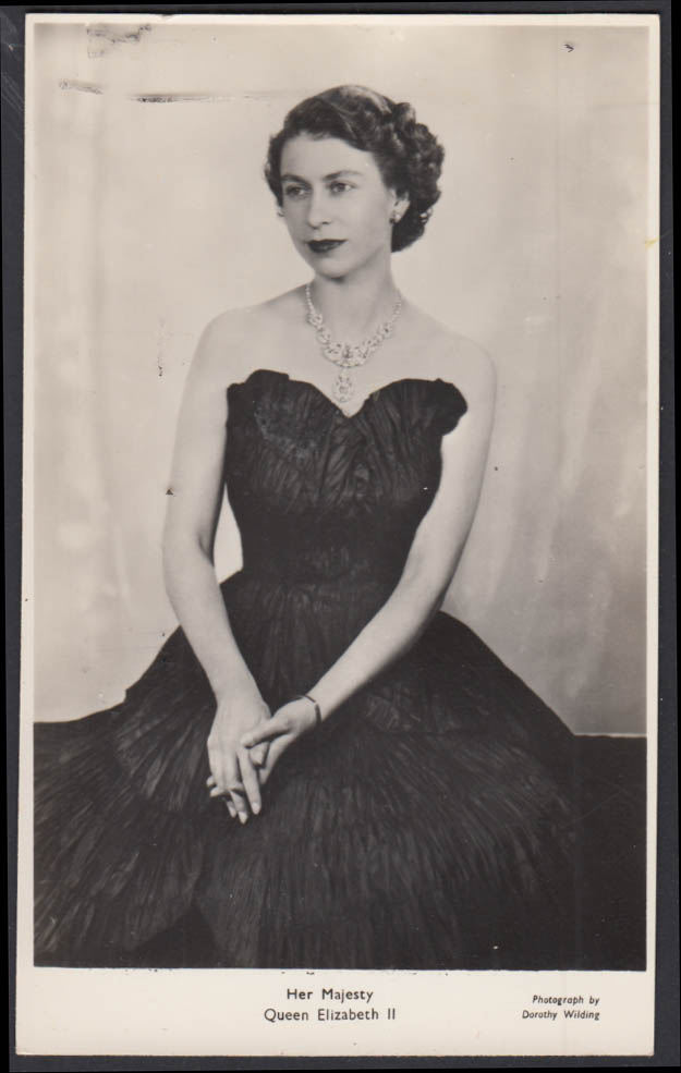 Queen Elizabeth Ii Rppc Postcard By Dorothy Wilding 1953