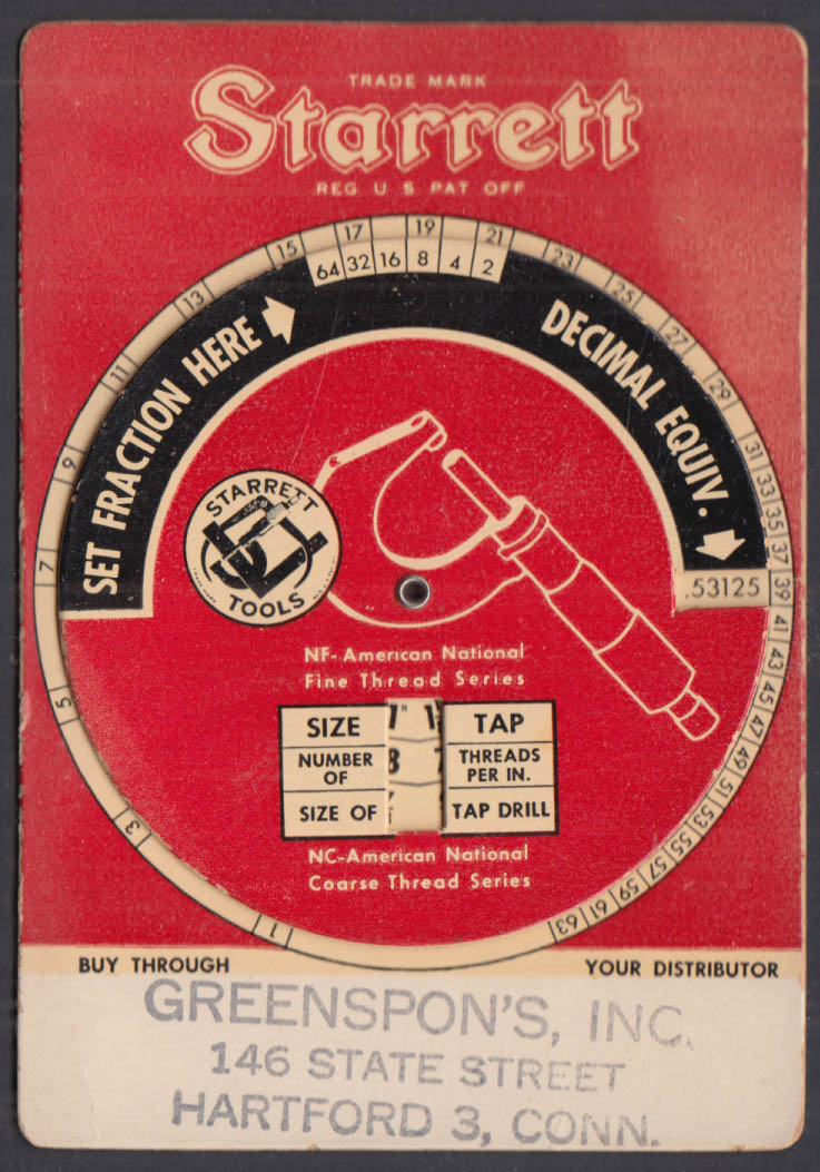 starrett-tools-screw-threads-tap-drill-sizes-calculator-athol-ma-1955