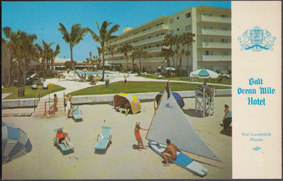 Galt Ocean Mils Hotel 3200 Galt Ocean Dr Ft Lauderdale Fl Postcard C 1960