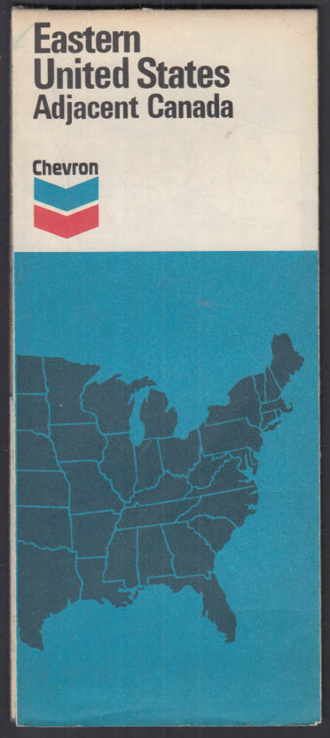 Chevron Gasoline Road Map Eastern United States Adjacent Canada