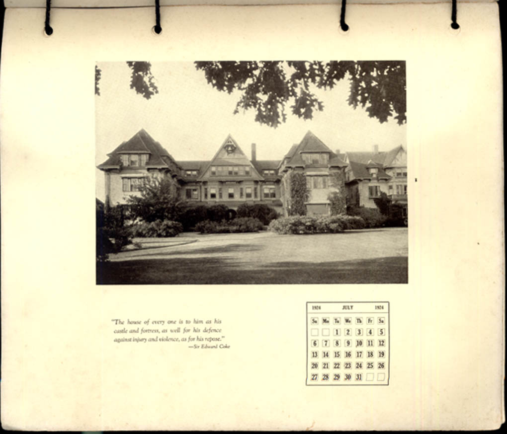 Westminster School Simsbury CT pictorial calendar 1924