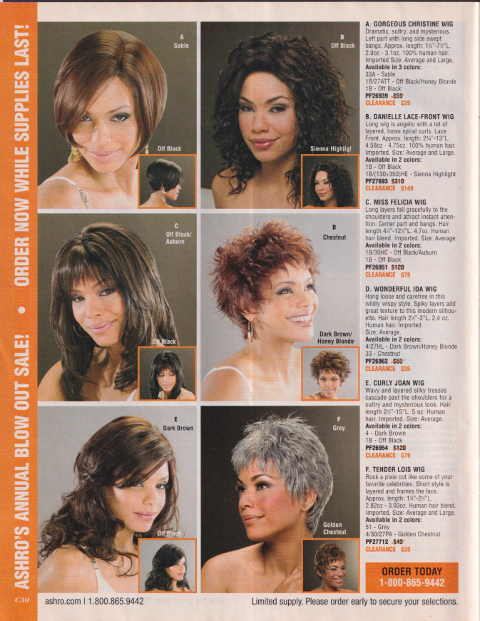 Ashro Lifestyle 2010 catalog Black fashions wigs shoes hats for women c