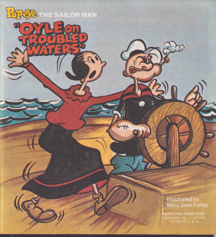 Popeye Oyle On Troubled Waters Olive Oyl Peter Pan Rpm Record