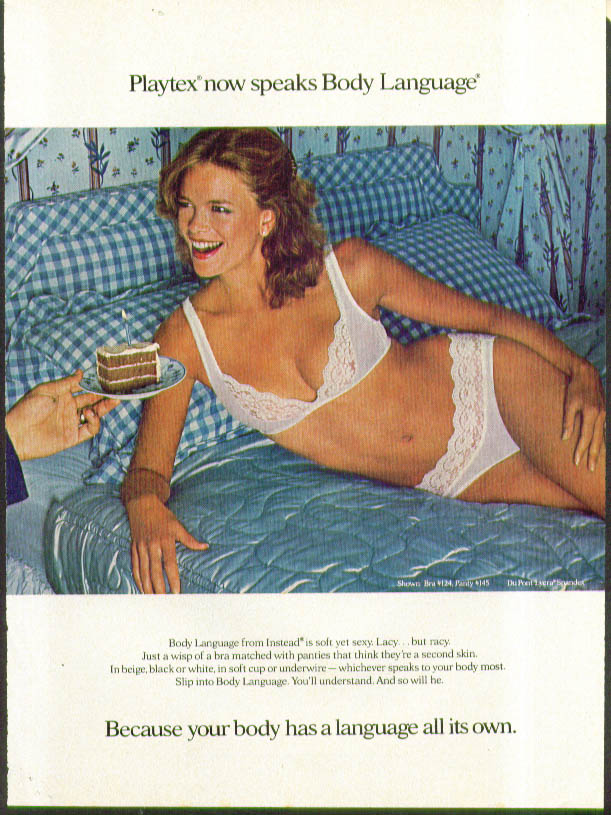 1980 Playtex Body Language Bra #124 & Panty #145 Ad!!
