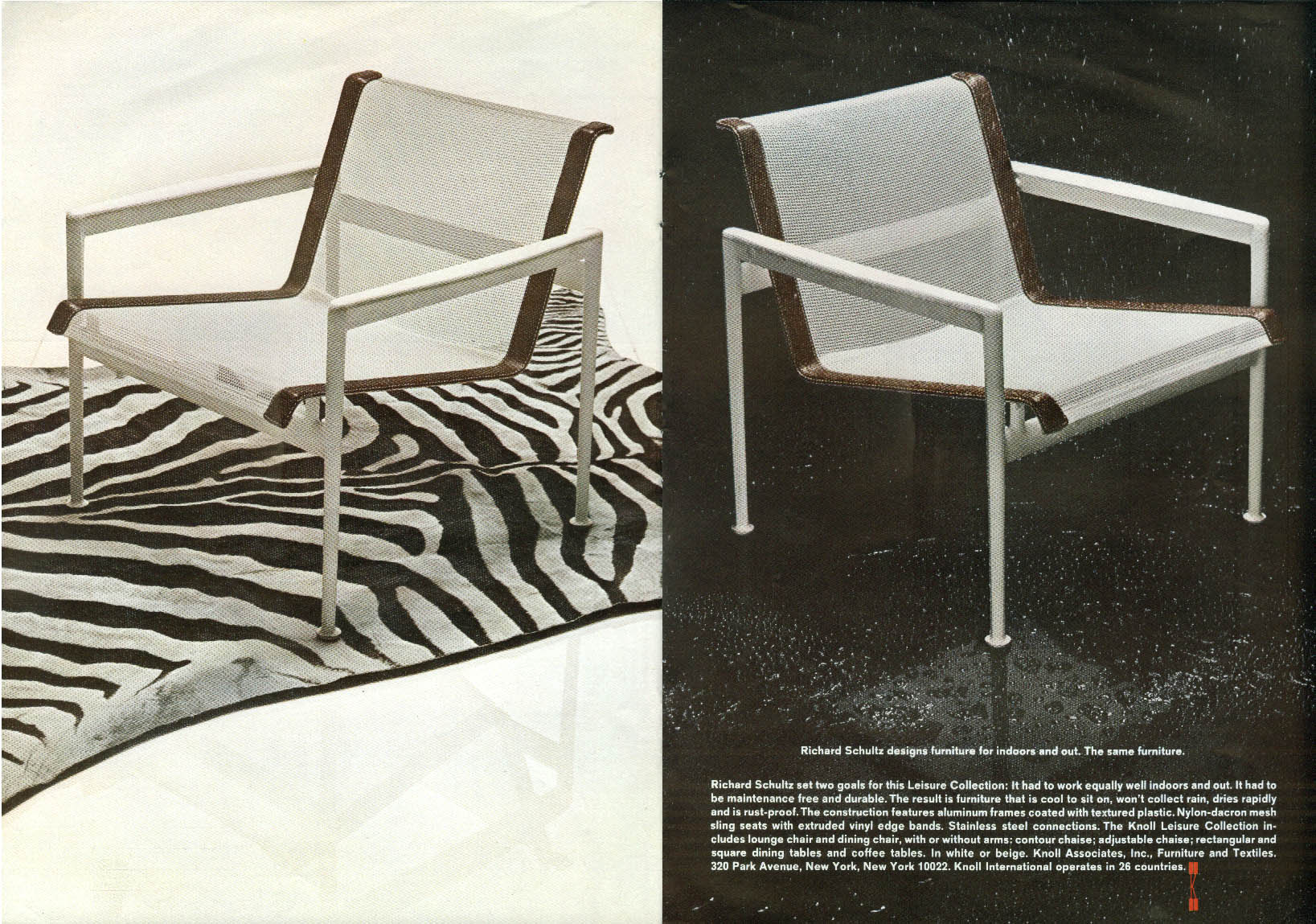 Richard Schultz designs furniture for indoors & out Knoll Associates ad