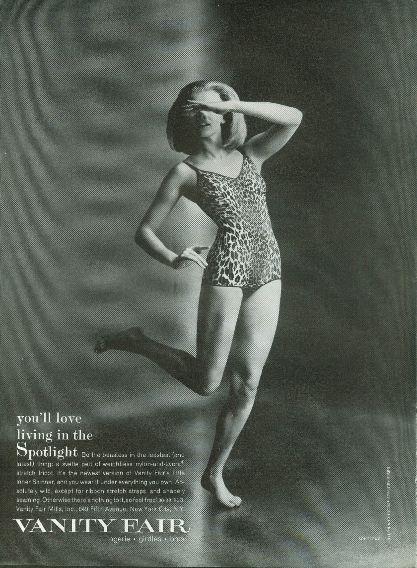 Slimness & coolness of cotton Playtex Girdle ad 1960 Black model EB