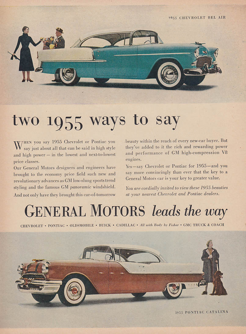 Two Ways To Say Gm Leads The Way Chevrolet Bel Air Pontiac Catalina Ad