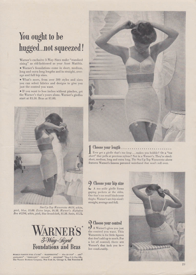 Warner's (Lingerie) 1952 Brassiere — Advertisement
