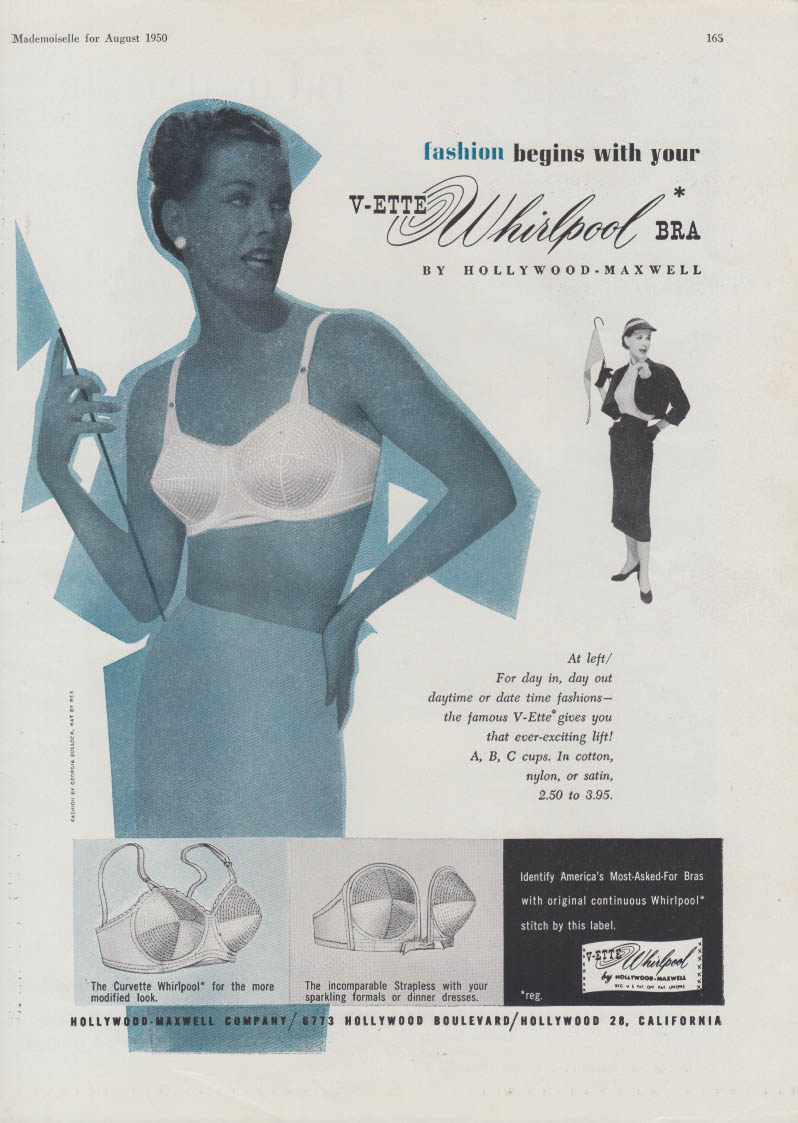1957 Hollywood V-ette Vassarette Ad - Girdle and V-ette Bras on eBid Canada
