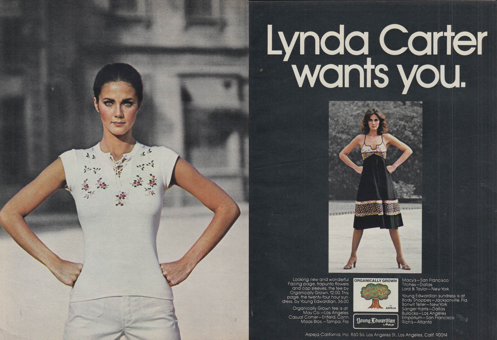 Linda Carter wants you for Young Edwardian Clothes ad 1977