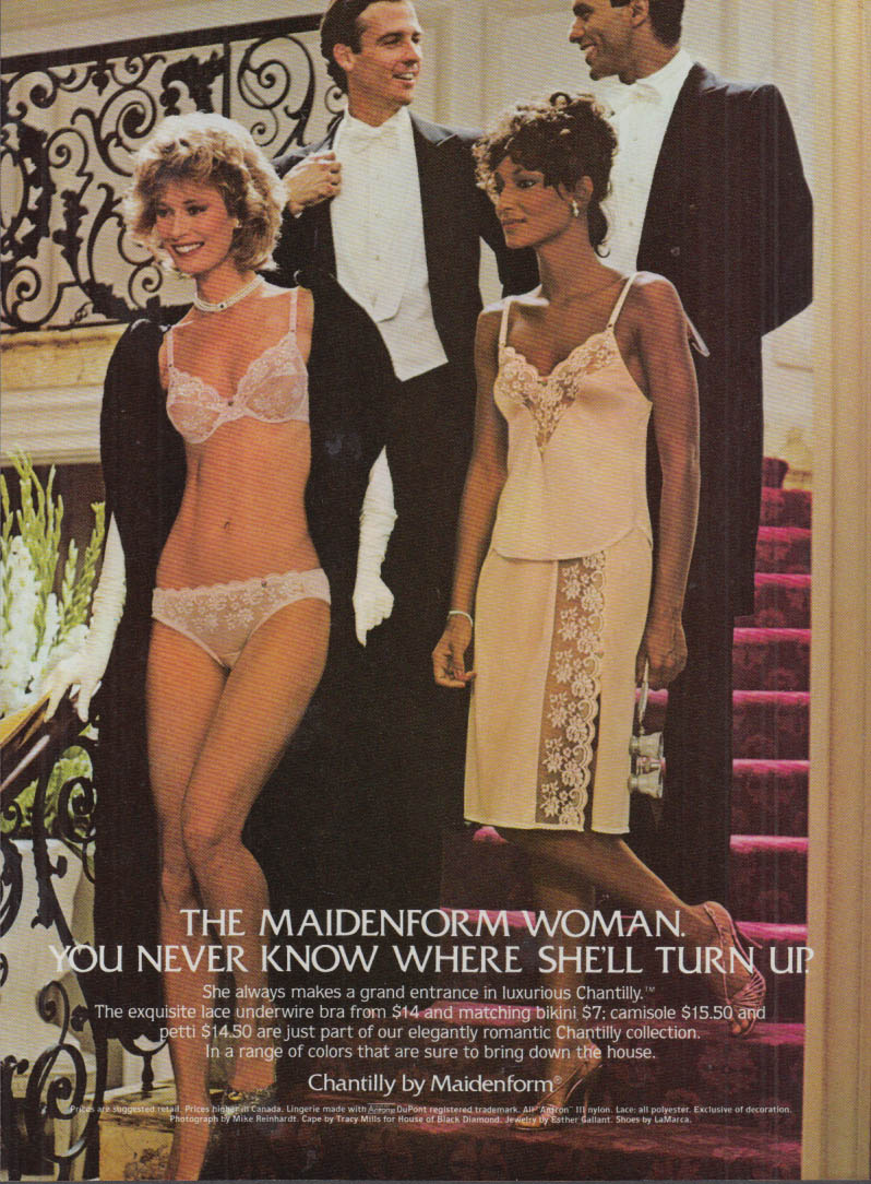 Maidenform Delectables - winning style in sleek satin bra panties ad 1983  var