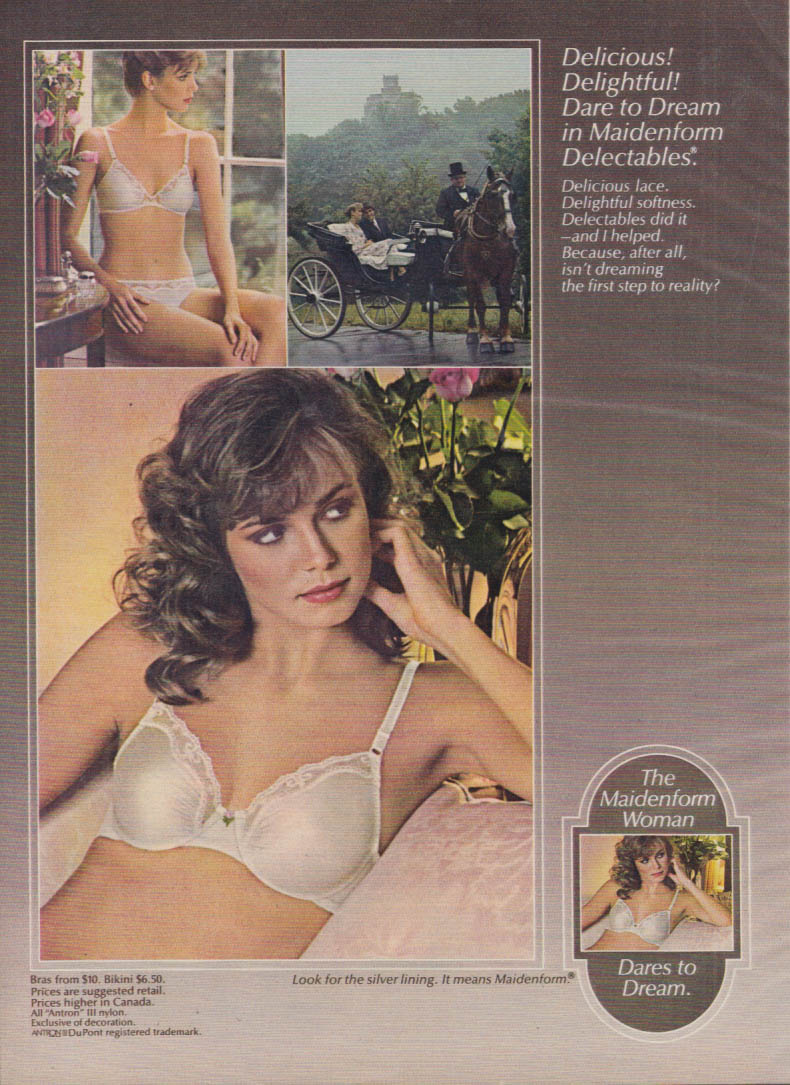 Put on Maiderform Sweet Nothings Then dare to dream. Panties bra slip ad  1984 NT