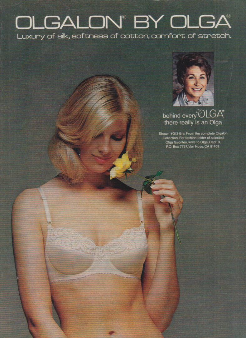 Exclusive fabric with the feel of silk Olgalon Bra by Olga ad 1984