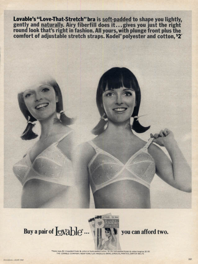 1967 women's Lovable great shape no seam cups bra vintage fashion ad 