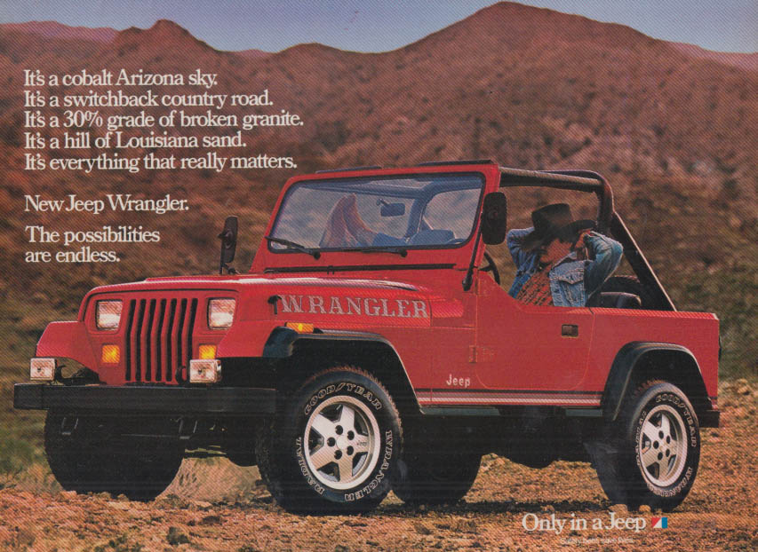 The possibilities are endless Jeep Wrangler ad 1986 C&D