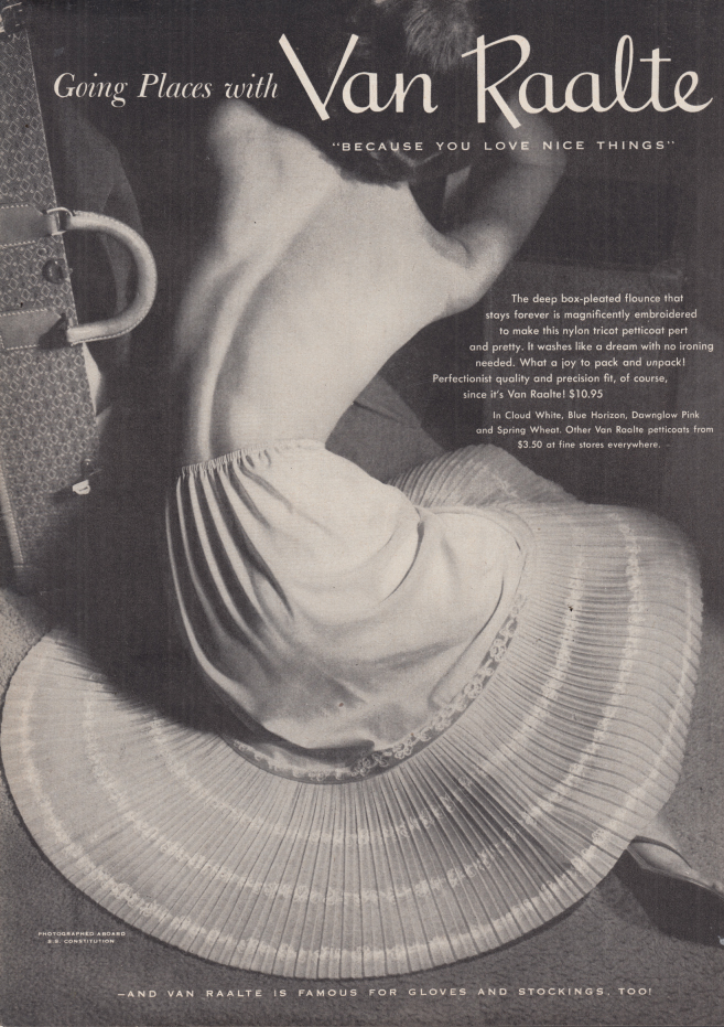 Your best-loved lacy slip in three lengths Vanity Fair ad 1945 NY