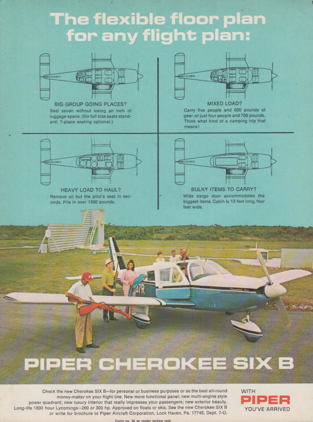 The Flexible Floor Plan For Any Flight Plan Piper Cherokee Six B Ad