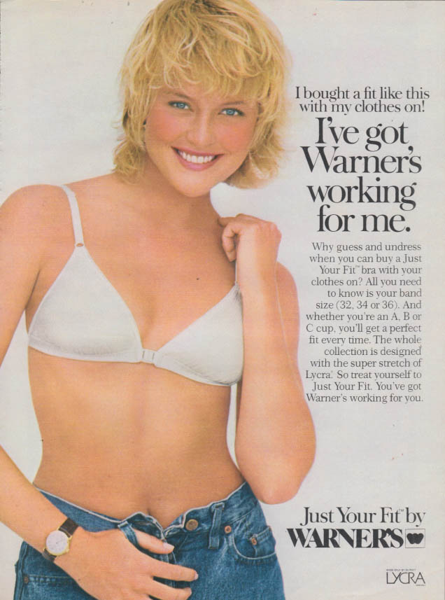 Warners Just Your Fit Bra Pretty Girls 1986 Vintage Print Ad