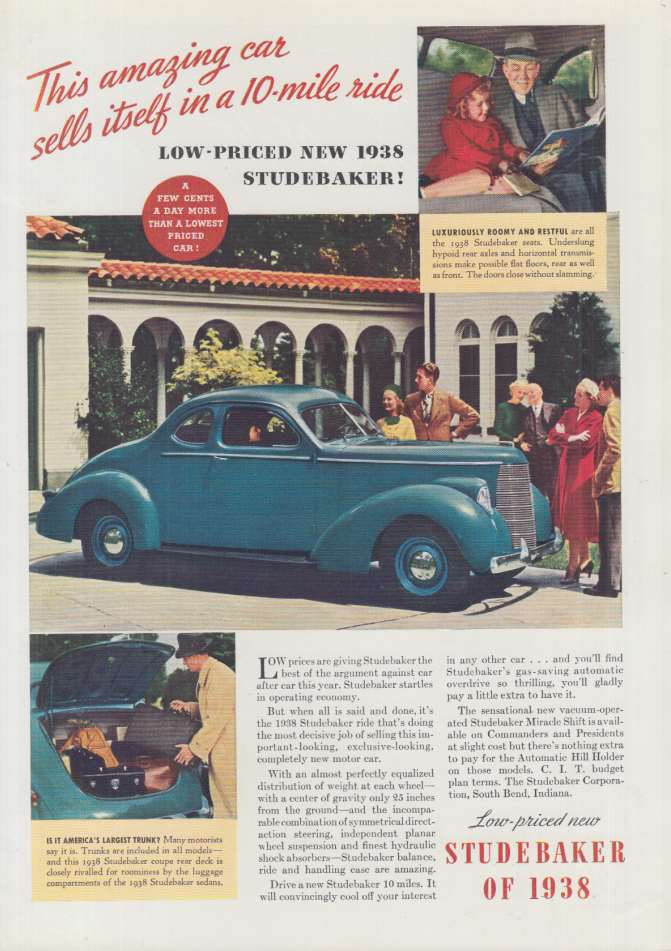 This Amazing Car Sell Itself In A 10-mile Ride Studebaker Coupe Ad 1938 T