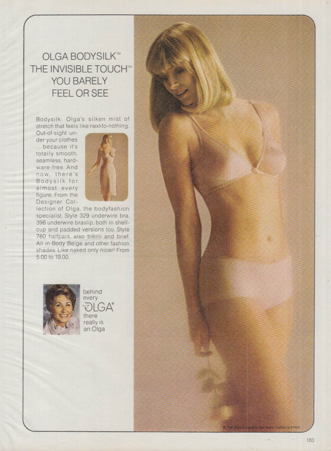 1978 Olga Bodysilk Bra and Panties Ad on eBid Canada