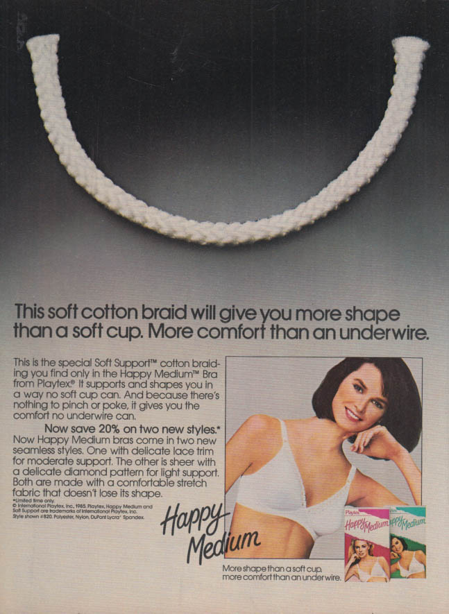 Vintage advertising print Fashion Ad PLATEX Bra Thank Goodness It Fits 1981  ad