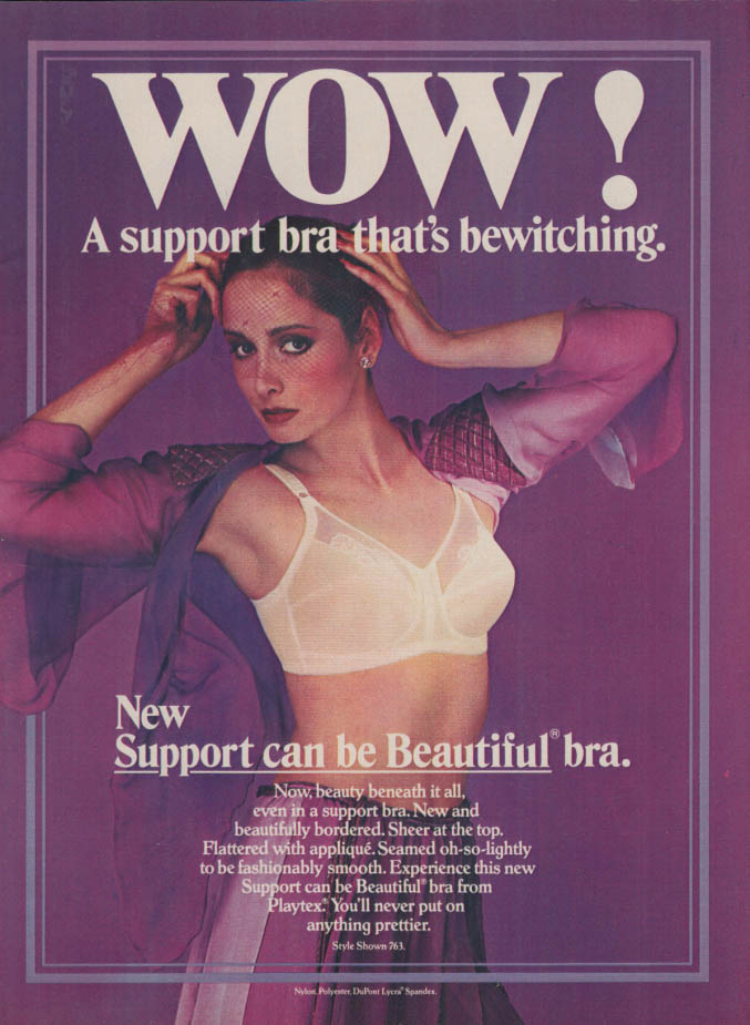 1970s mag print ad Support Can Be Beautiful Bras PLAYTEX brassières  underwear