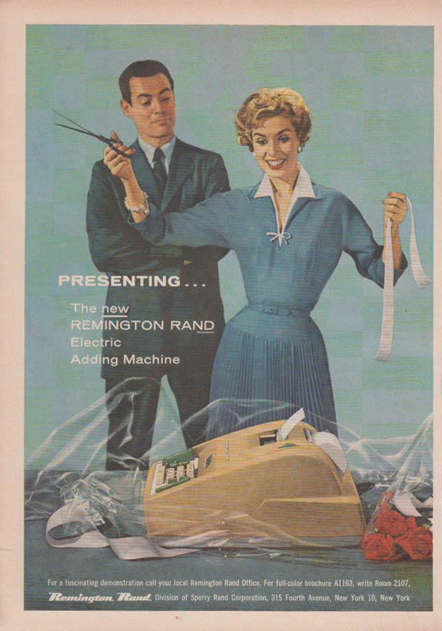 Image of Advertising for a silent office writing machine of Remington brand