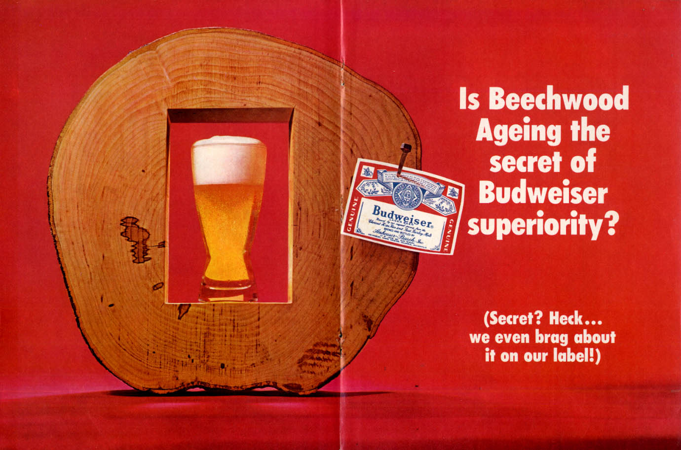 Is Beechwood Ageing the secret of Budweiser Beer superiority? Ad 1970