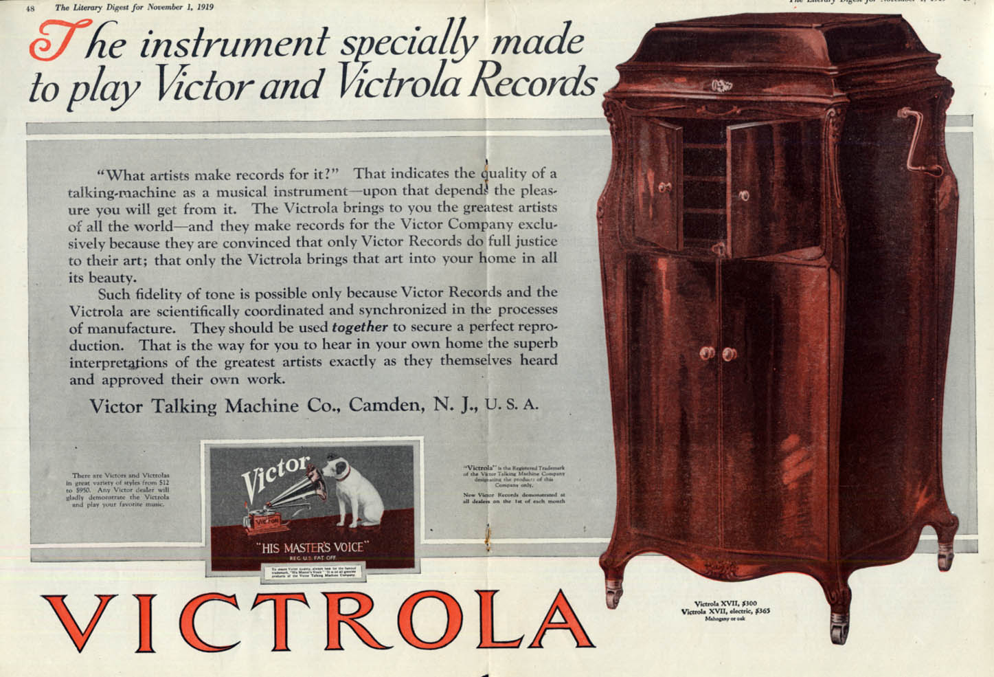 Vintage Victrola XVII Advertisement deals