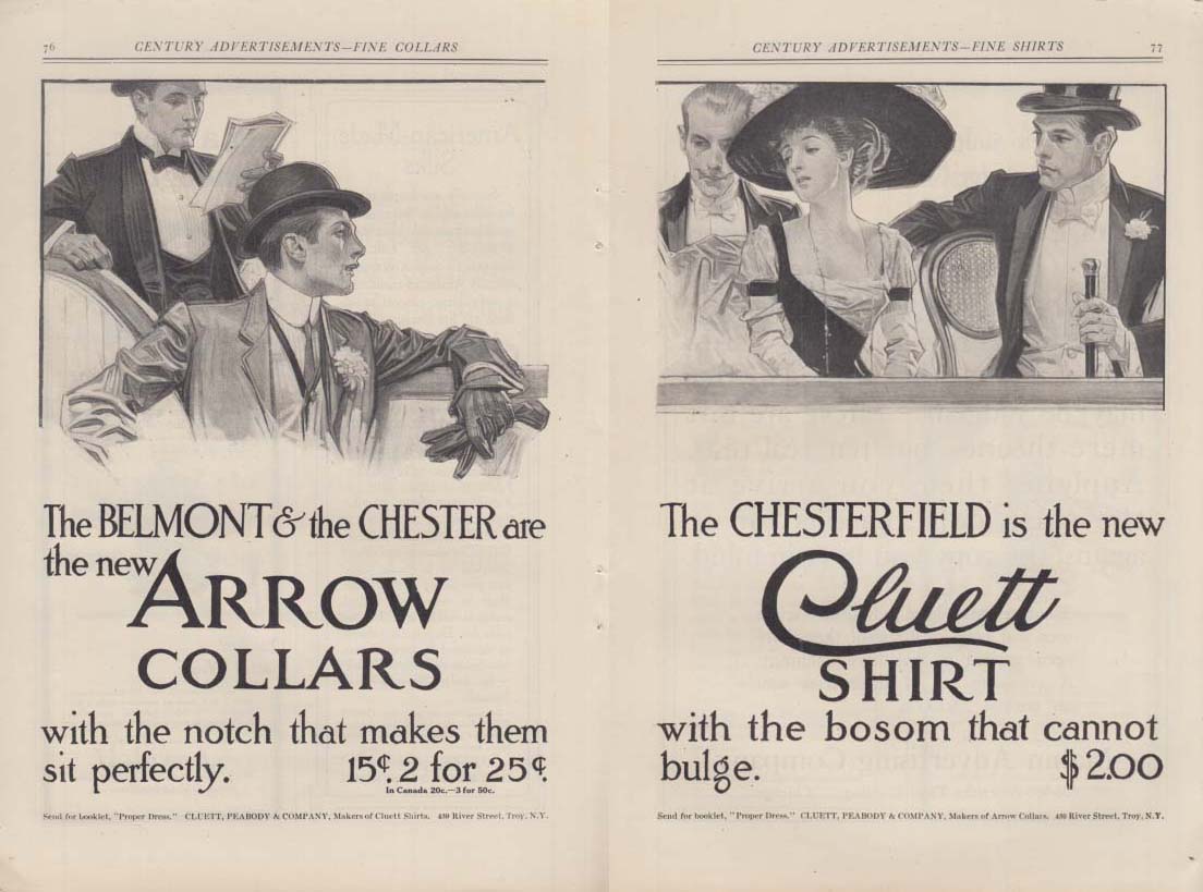 The Belmont The Chester Arrow Collars Cluett Shirts Ad 1910 J C