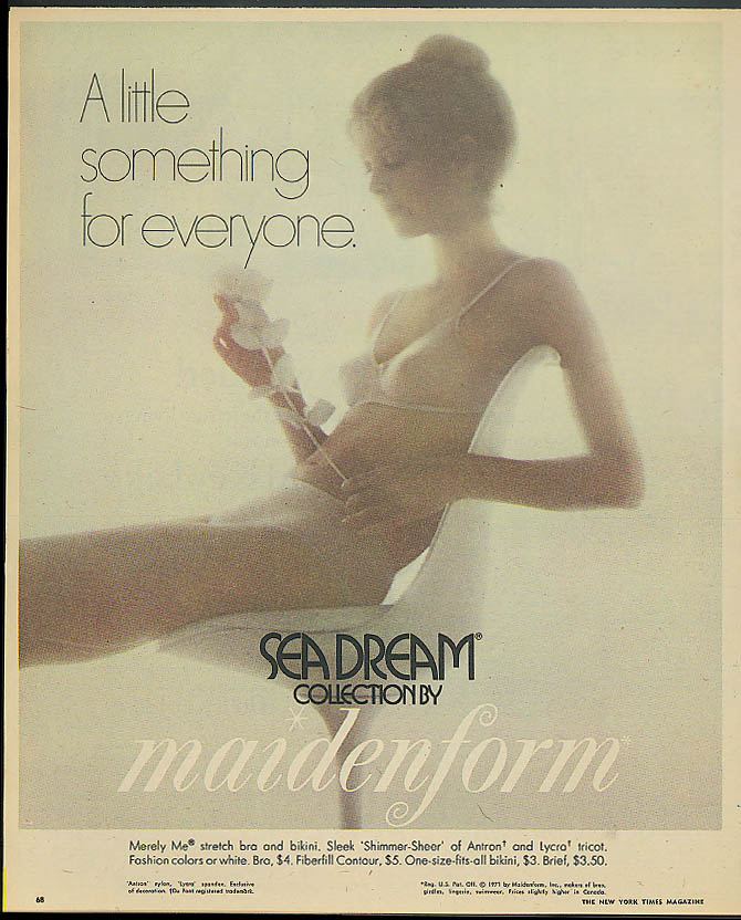60's Maidenform Sea Dream Collection Lingerie Ad 1969