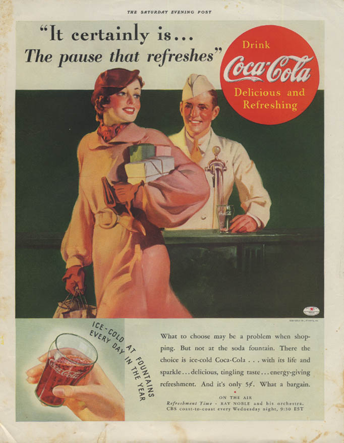 It Certainly Is The Pause That Refreshes Coca Cola Ad Soda Fountain P