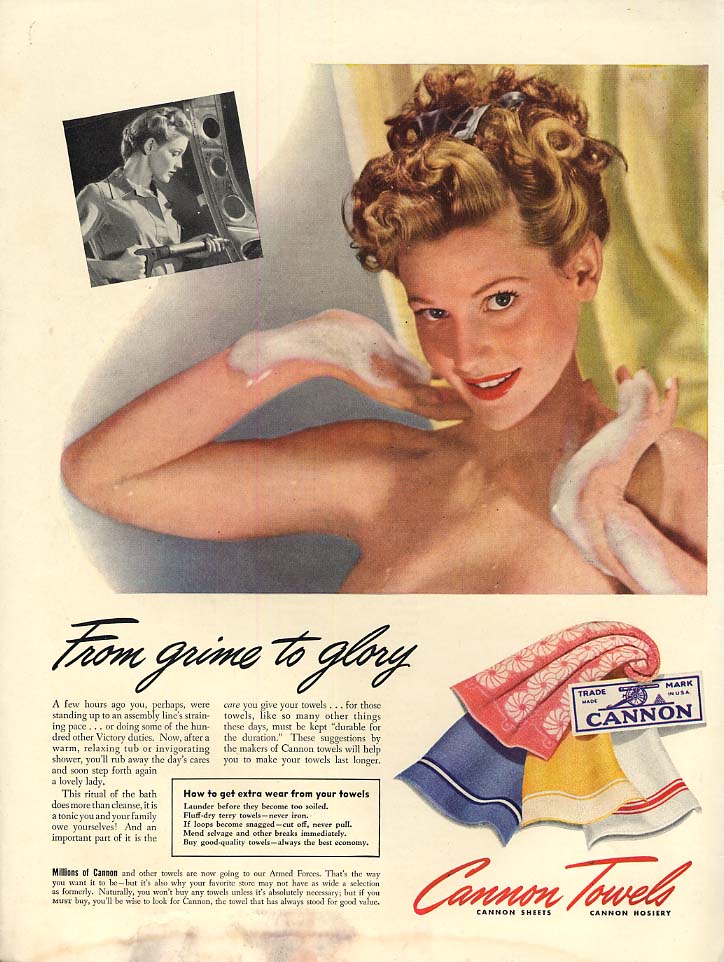 Surge of Spring - Cannon Towels ad 1939 towel nude Vog